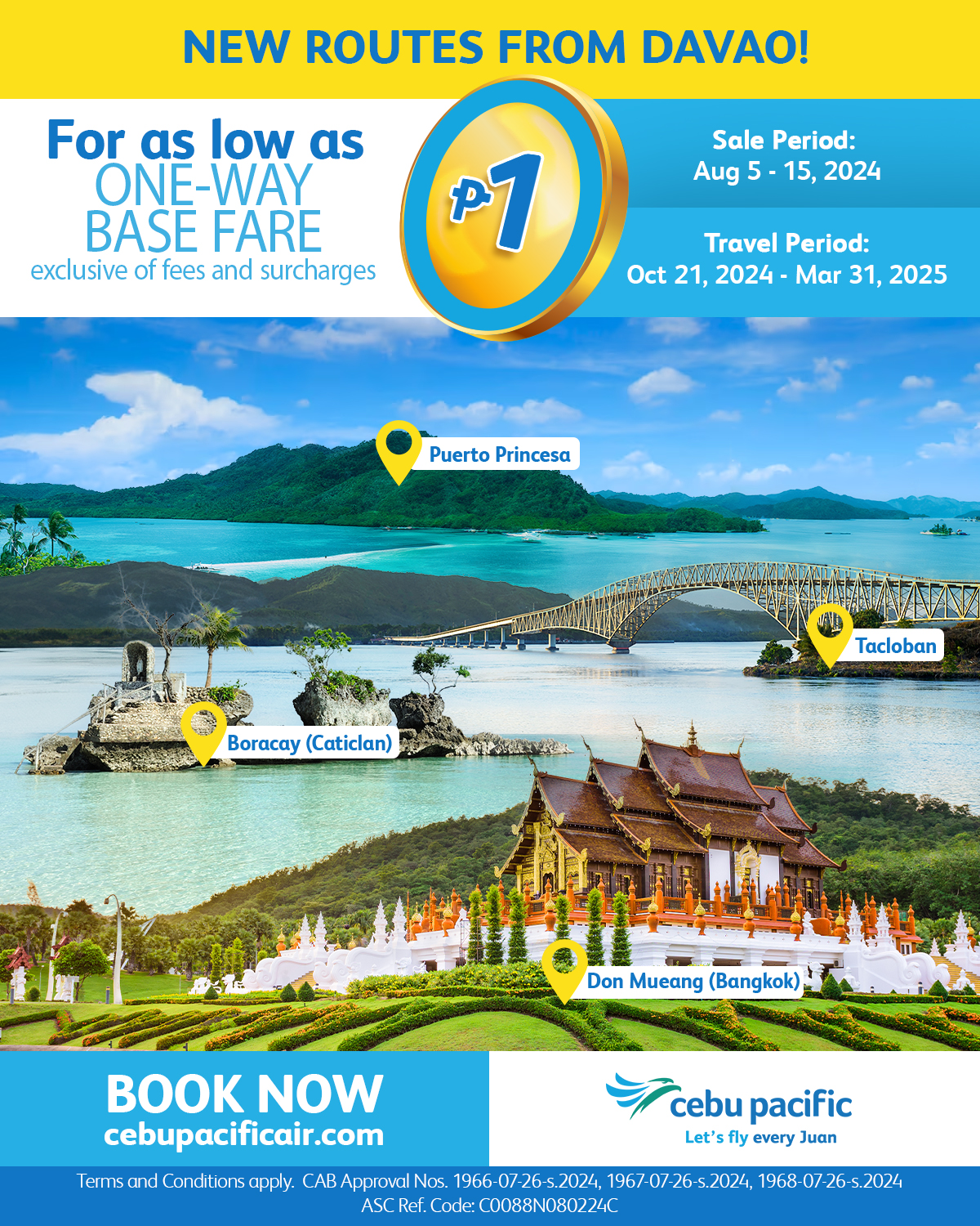 Cebu Pacific Davao Piso Fare (August 5, 2024) Cebu Pacific Promo