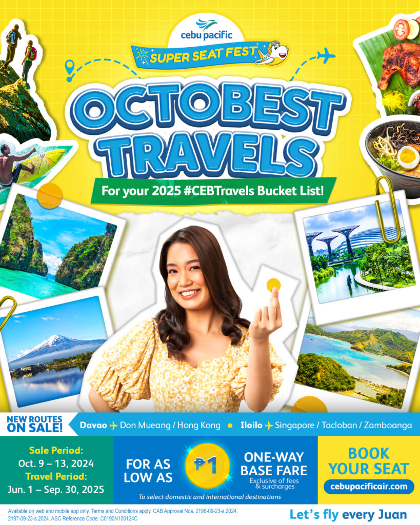 Cebu Pacific Piso Fare Promo October 2024 Fly for P1 with 